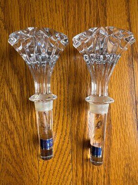 Marquis By Waterford Crystal Bottle Stoppers Austria Pair Clear 5.5 Inches